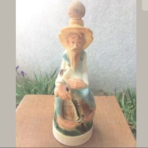 Vintage 60s Stitzel Weller Cabin Country Hillbilly Man Decanter Bottle Bar Decor